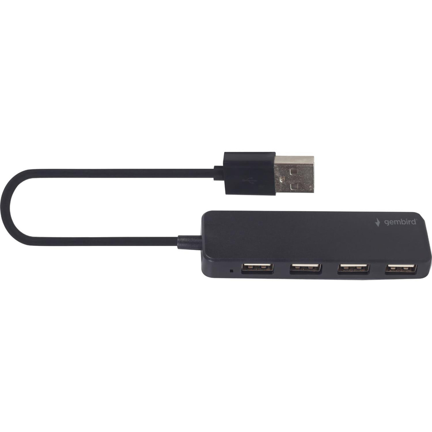 USB-Хаб Gembird 4 порти USB 2.0 UHB-U2P4-06, пластик, чорний (UHB-U2P4-06)