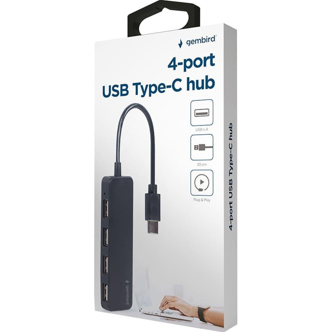 USB-Хаб Gembird Type-C на 4 порти USB 2.0 UHB-CM-U2P4-01 (UHB-CM-U2P4-01)