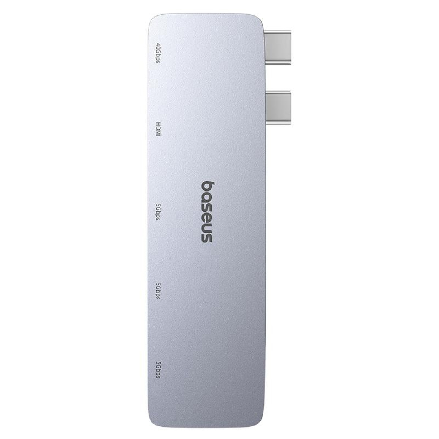 USB-Хаб Baseus UltraJoy Series 5-Port HUB Space Grey (USB-C*2 to USB-C 40Gbps*1+HDMI 4K@30Hz*1+USB3.0*3 (B00052801811-04)