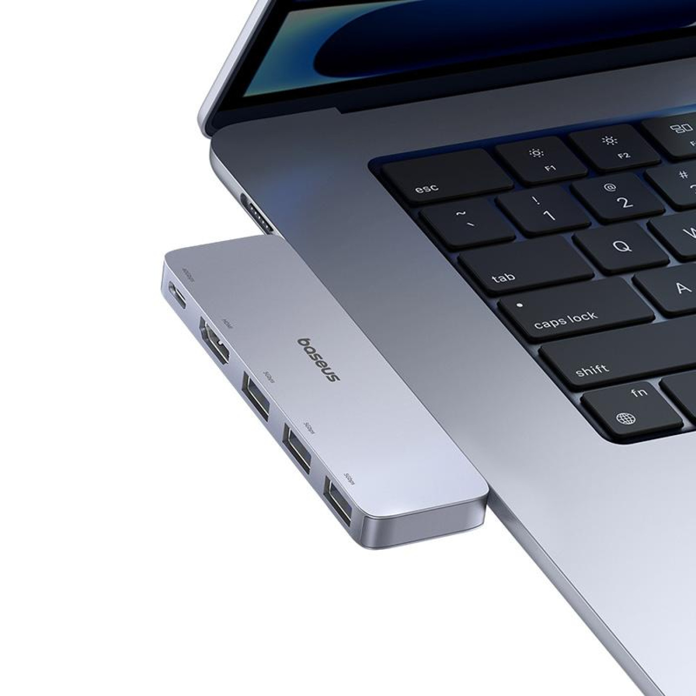 USB-Хаб Baseus UltraJoy Series 5-Port HUB Space Grey (USB-C*2 to USB-C 40Gbps*1+HDMI 4K@30Hz*1+USB3.0*3 (B00052801811-04)