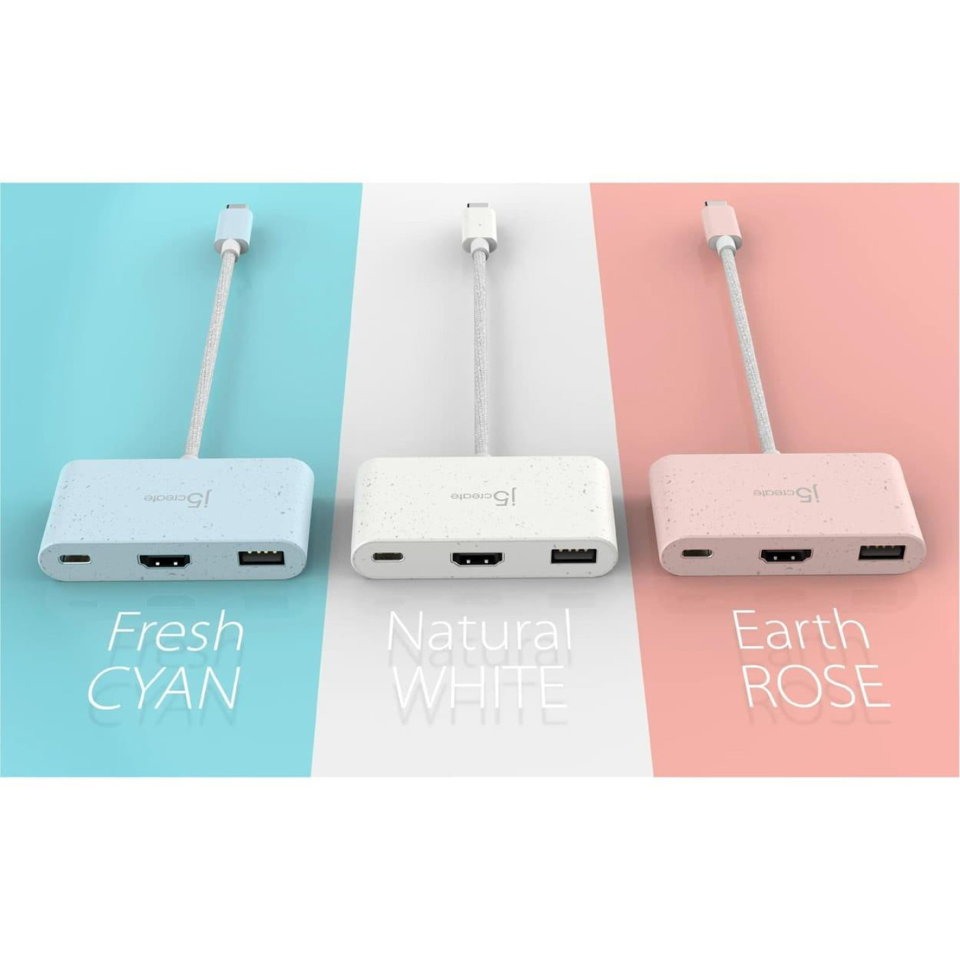 Багатопортовий мультиадаптер J5create JCA379EC-N, USB Type-C 3-в-1 блакитний