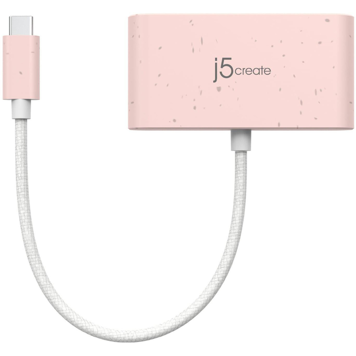 Багатопортовий мультиадаптер J5create JCA379ER-N, USB Type-C 3-в-1 рожевий