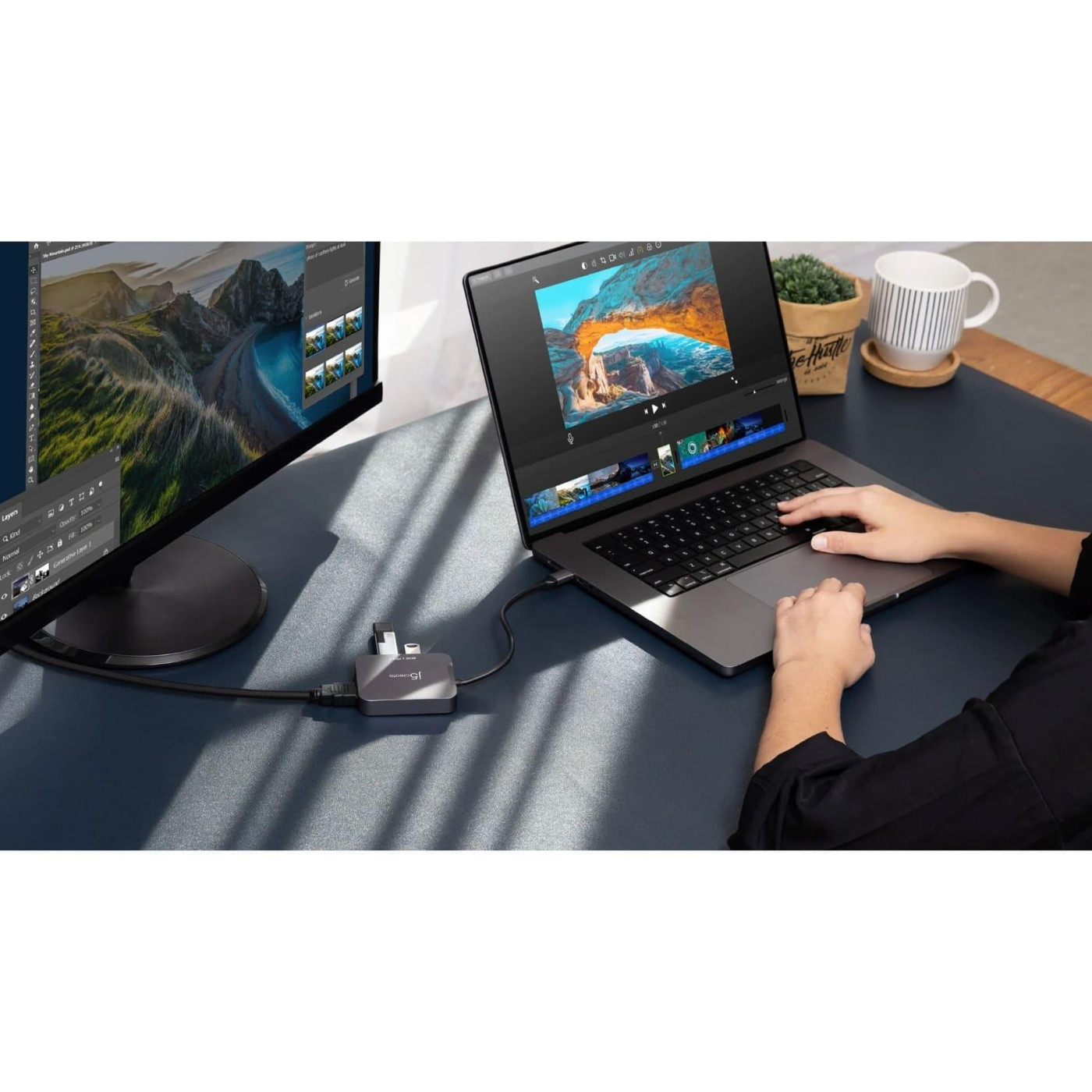 Багатопортовий мультиадаптер J5create JCD3191-N, USB Type-C 5-в-1 білий