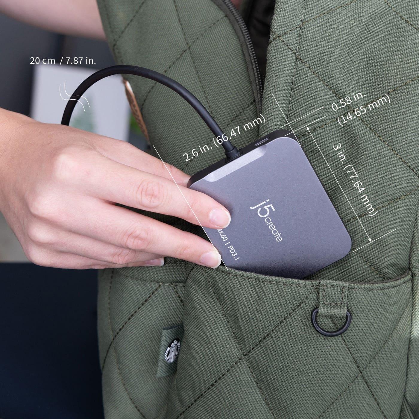Багатопортовий мультиадаптер J5create JCD3191-N, USB Type-C 5-в-1 білий
