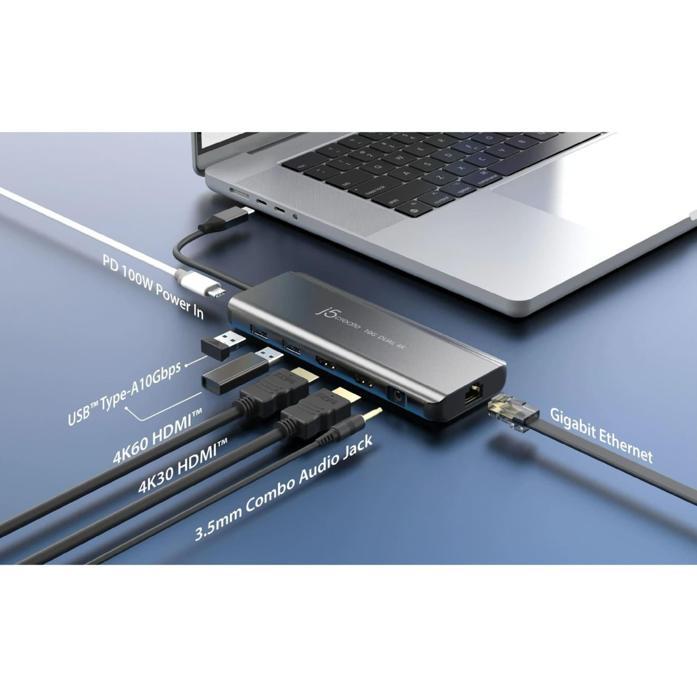 USB-Хаб j5create JCD398-N, USB Type-C 5-в-1 (JCD398-N)