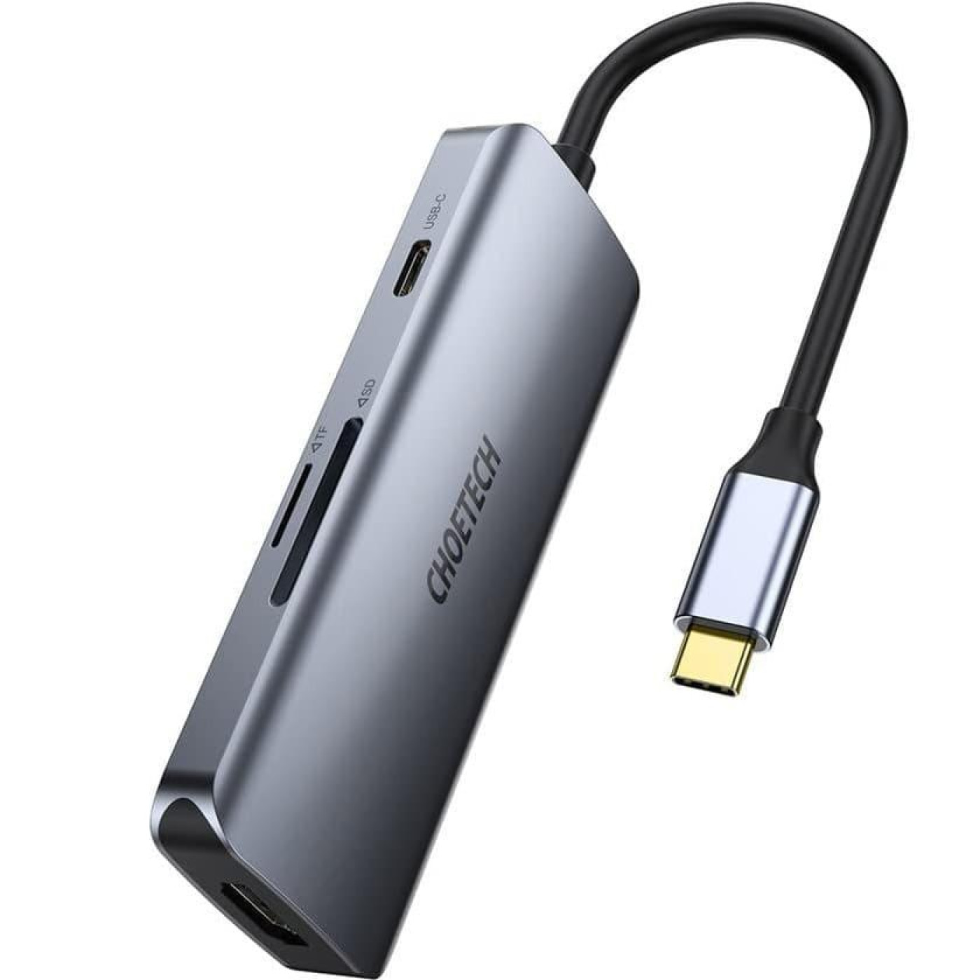 USB-Хаб Choetech HUB-M19-GY, USB Type-C 7-в-1 (HUB-M19-GY)