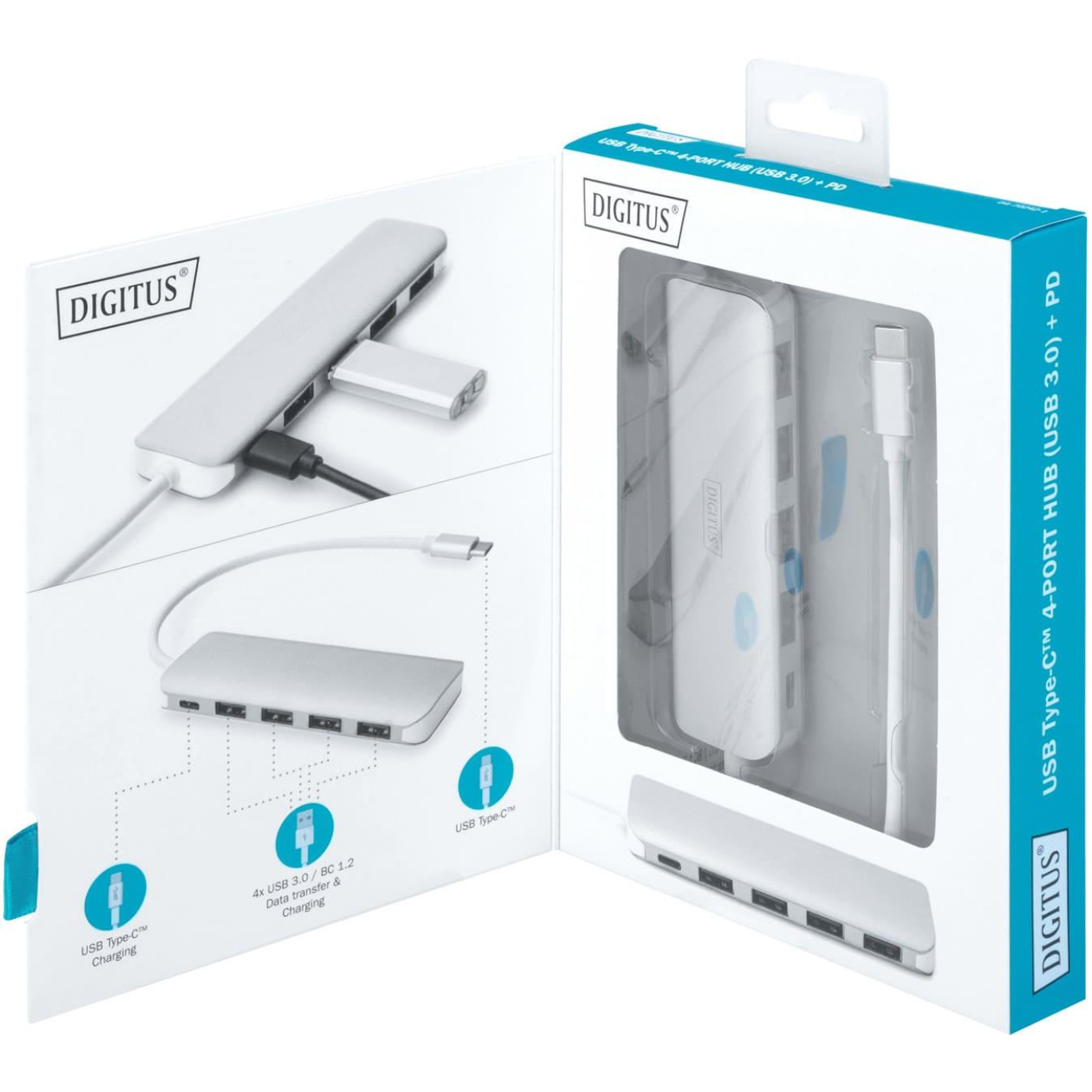 USB-Хаб Digitus USB-C > 4xUSB-A/USB-C (DA-70242-1)