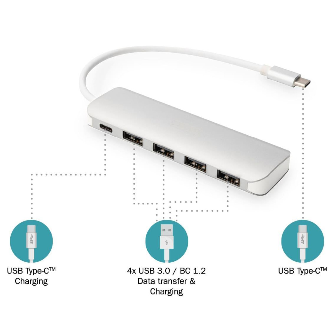 USB-Хаб Digitus USB-C > 4xUSB-A/USB-C (DA-70242-1)