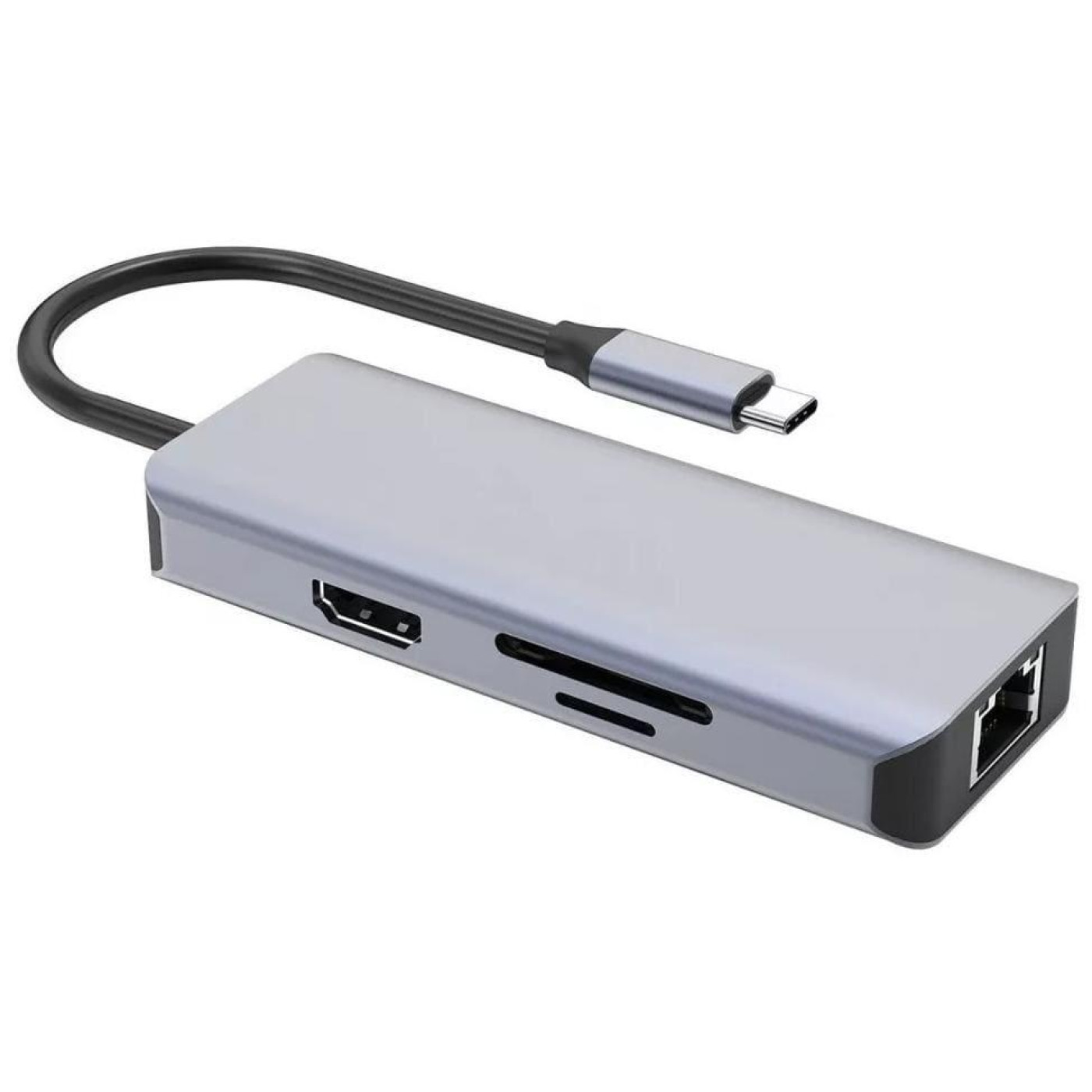 USB-Хаб Proove Type-C-Хаб Iron Link 6 in 1 (2*USB3.0 + SD/TF + RJ45 + HDMI) silver (HBI700010004)