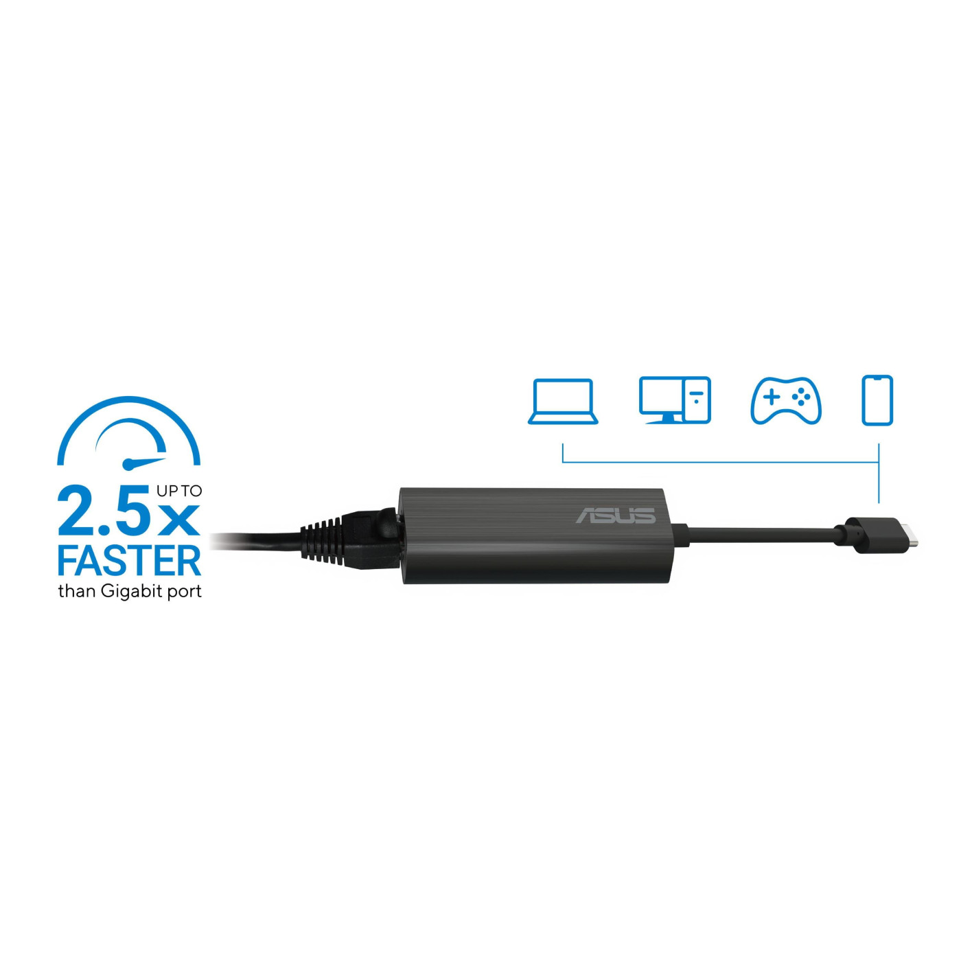 USB-Хаб ASUS USB-C2500 v2, 1x2.5GE, USB3.2 (90IG0A60-MW0L0V)