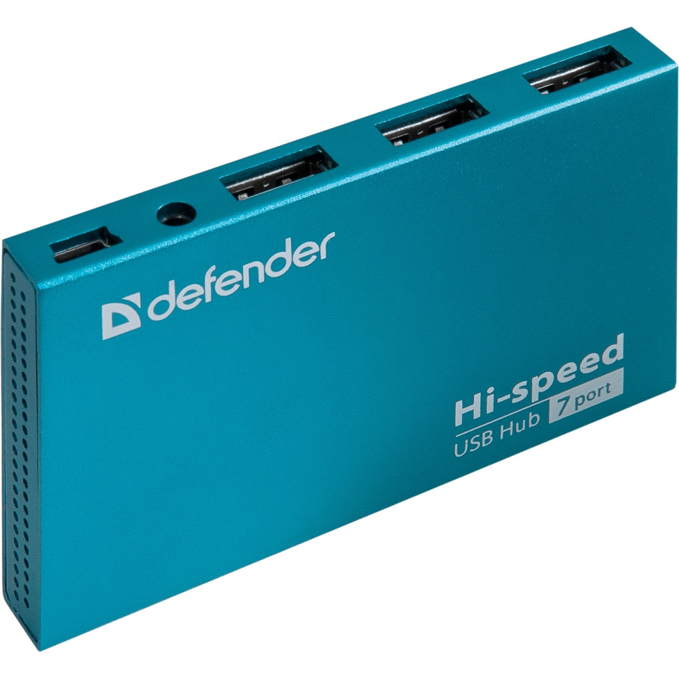 USB-Хаб Defender USB Hub Septima Slim 7-port USB2.0 активний (синий металик, алюминиевий корпус) (83505)