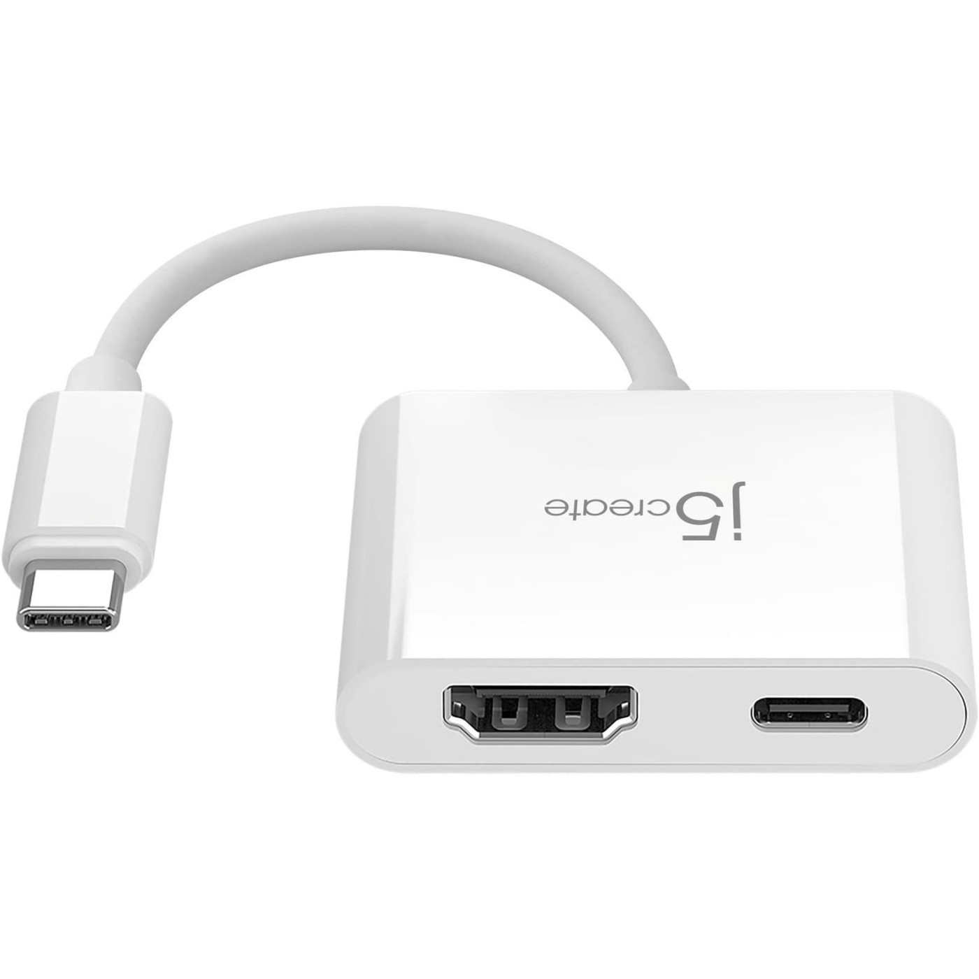 Багатопортовий мультиадаптер J5create JCA152-N, USB-C 2-в-1 білий