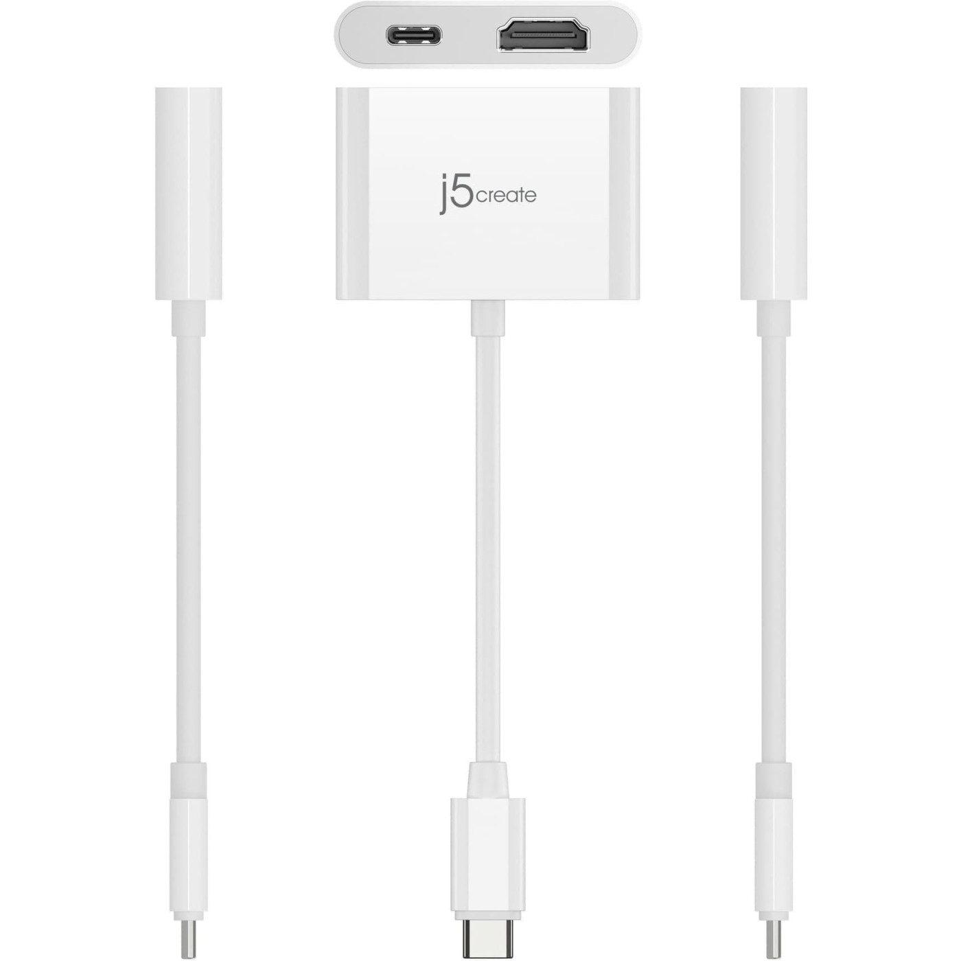 Багатопортовий мультиадаптер J5create JCA152-N, USB-C 2-в-1 білий