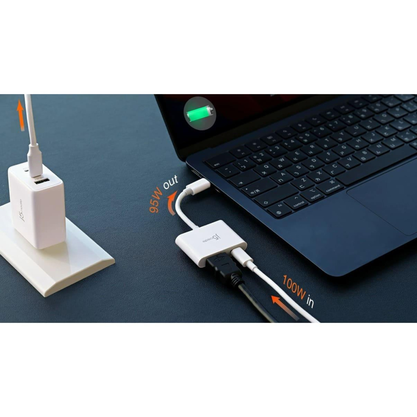 Багатопортовий мультиадаптер J5create JCA152-N, USB-C 2-в-1 білий