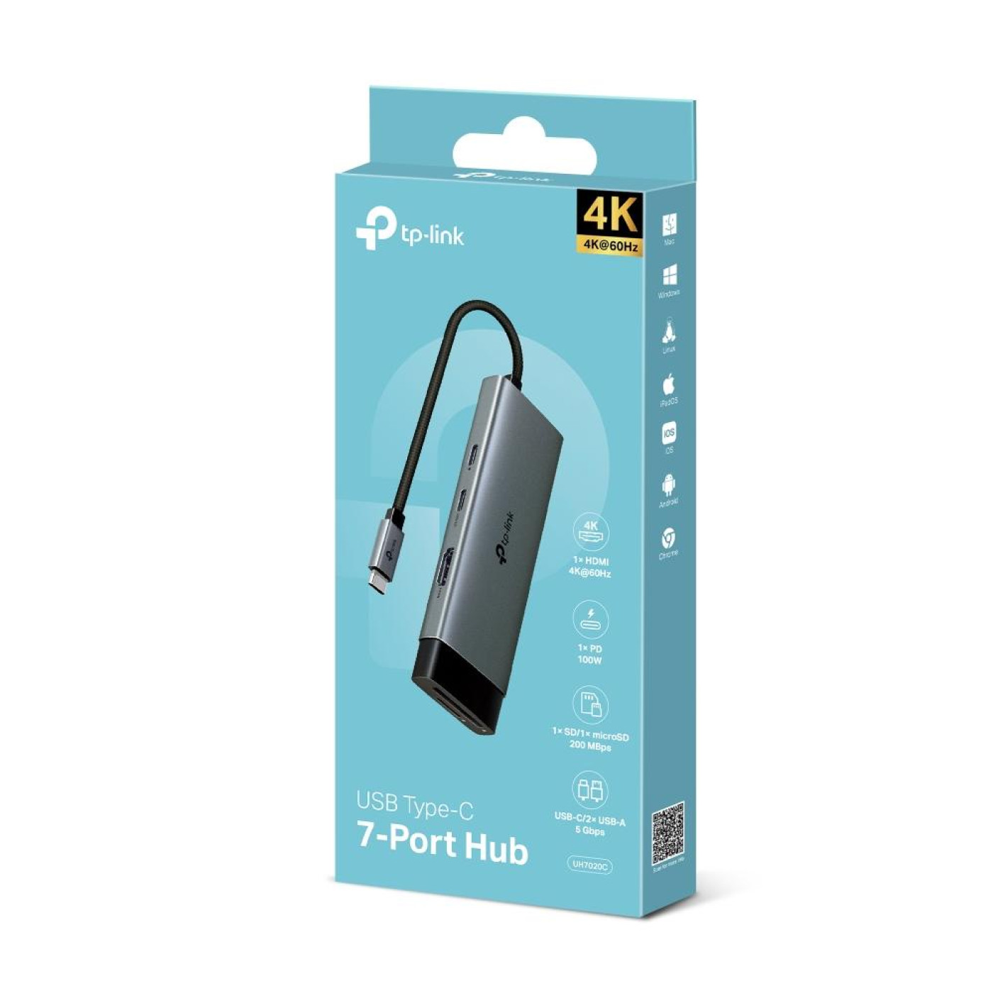 USB-Хаб TP-Link USB Type-C 7 в 1 (UH7020C)