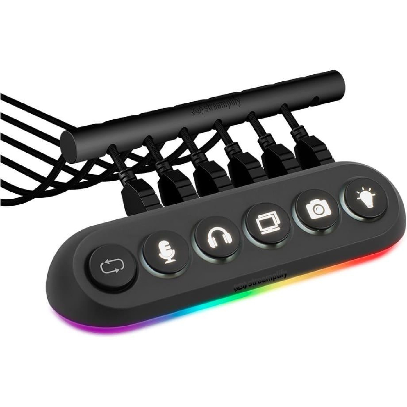 USB-Хаб Streamplify HUB DECK 5-RGB-EU-F, чорний