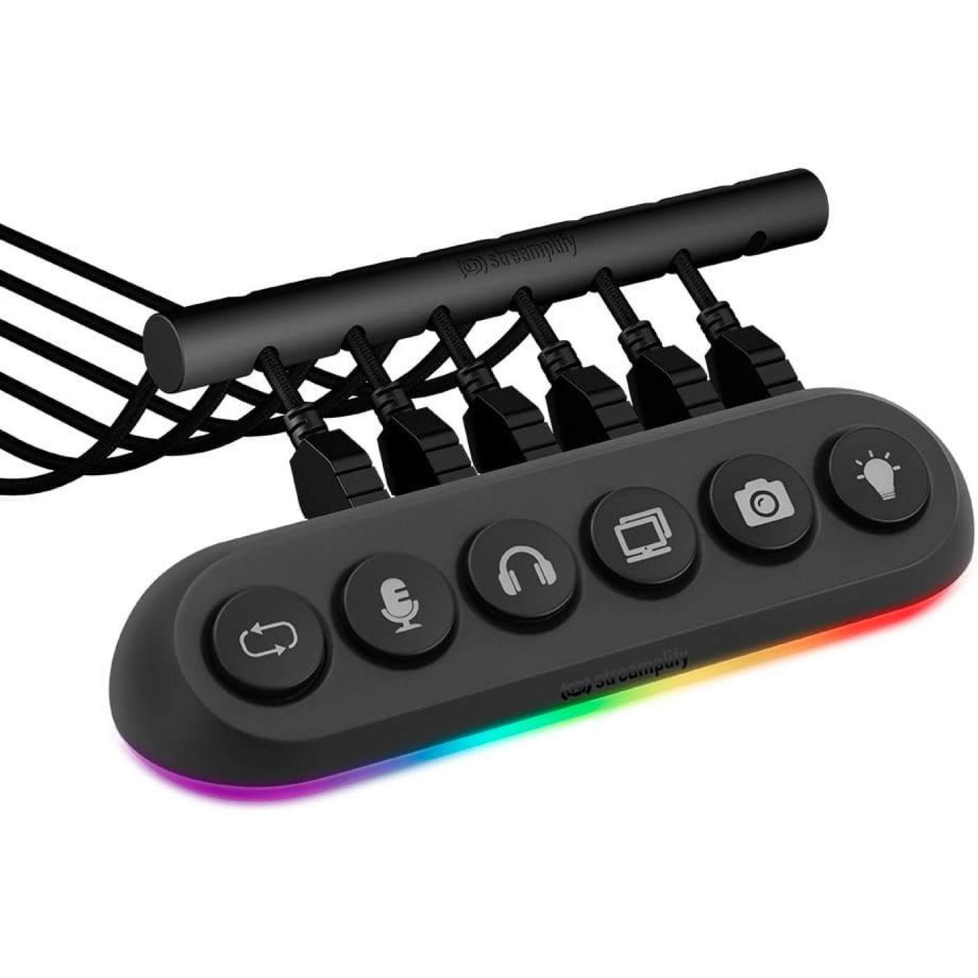USB-Хаб Streamplify HUB DECK 5-RGB-EU-F, чорний