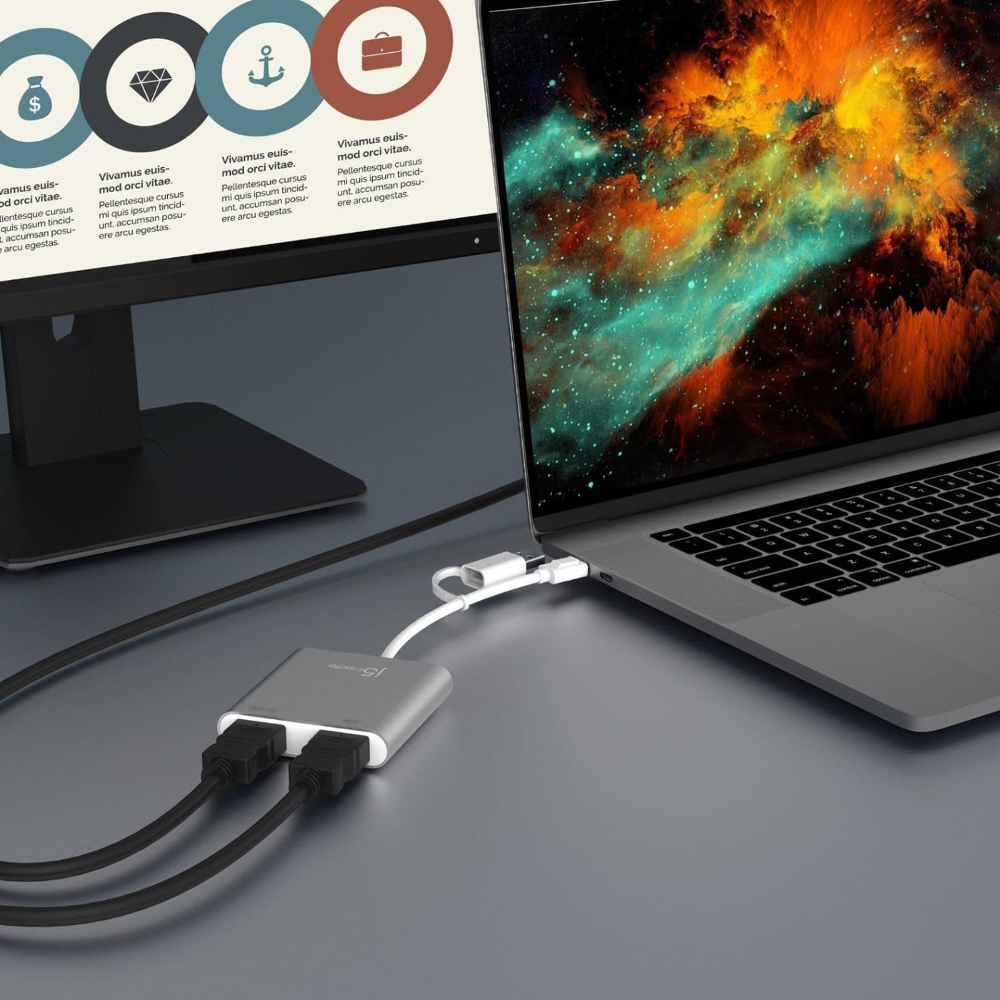 USB-Хаб j5create JCA365-N USB-C/A на 2xHDMI (JCA365-N)