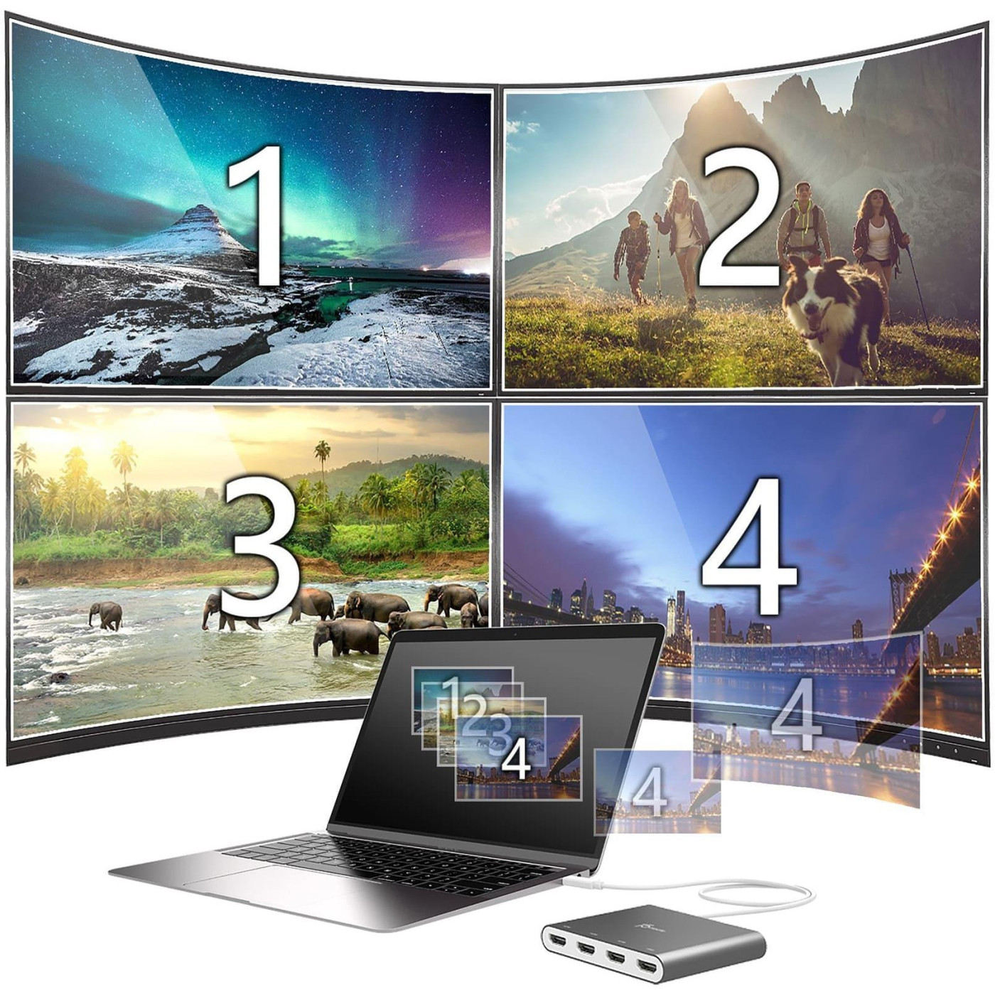 USB-Хаб j5create JCA366-N USB-C на 4xHDMI (JCA366-N)