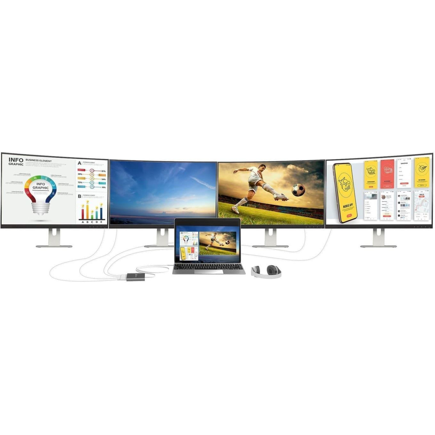 USB-Хаб j5create JCA366-N USB-C на 4xHDMI (JCA366-N)