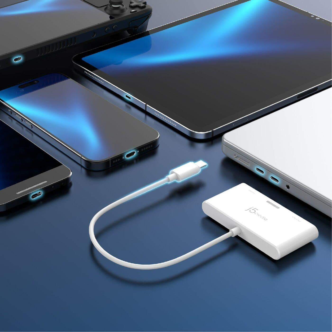 USB-Хаб j5create JCA399-N, USB Type-C 3-в-1 (JCA399-N)