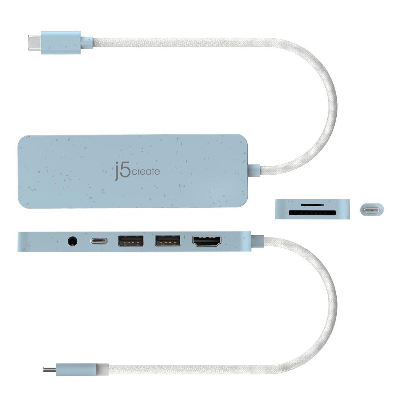 USB-Хаб j5create JCD373EC-N, USB Type-C 6-в-1 (JCD373EC-N)