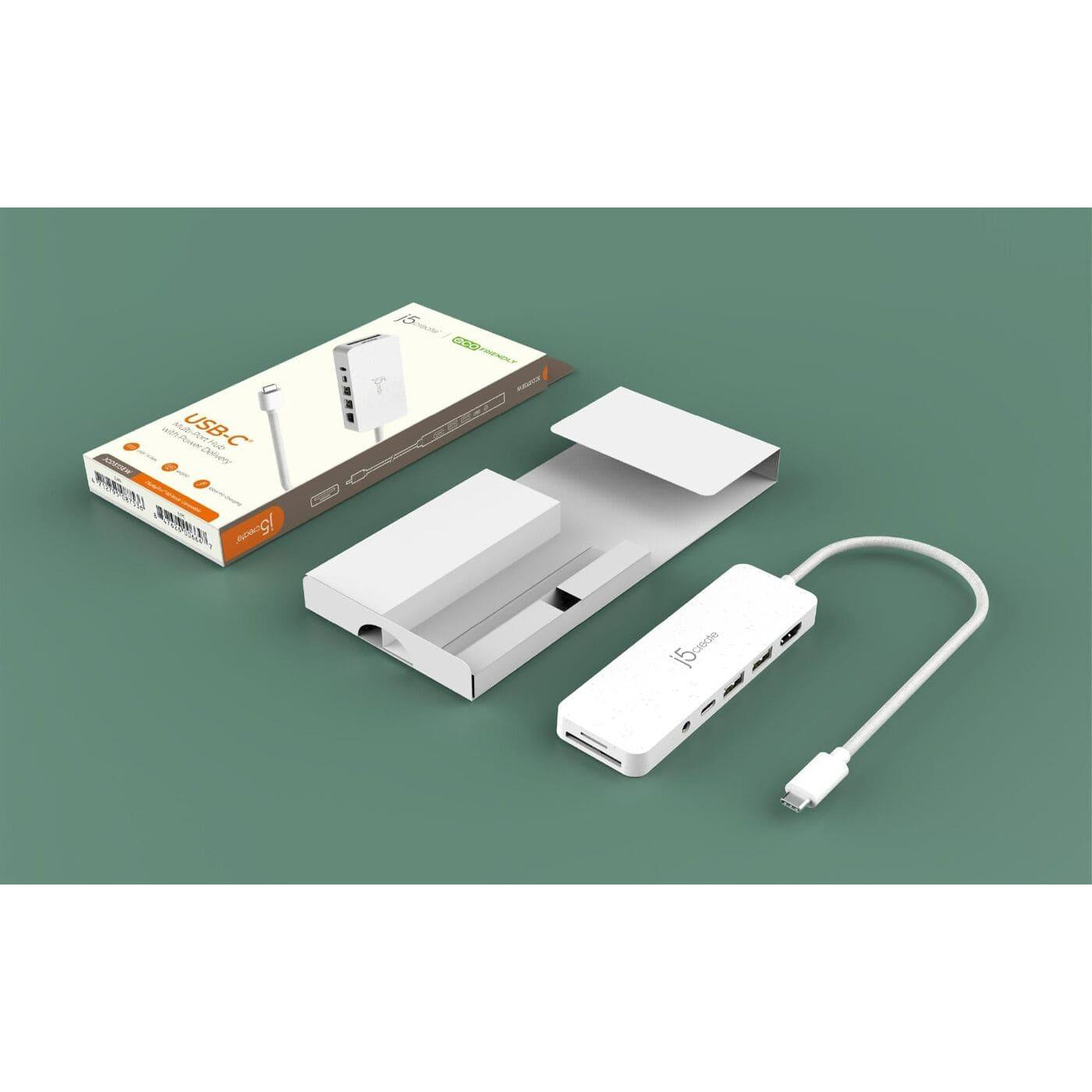 USB-Хаб j5create JCD373EW-N, USB Type-C 6-в-1 (JCD373EW-N)