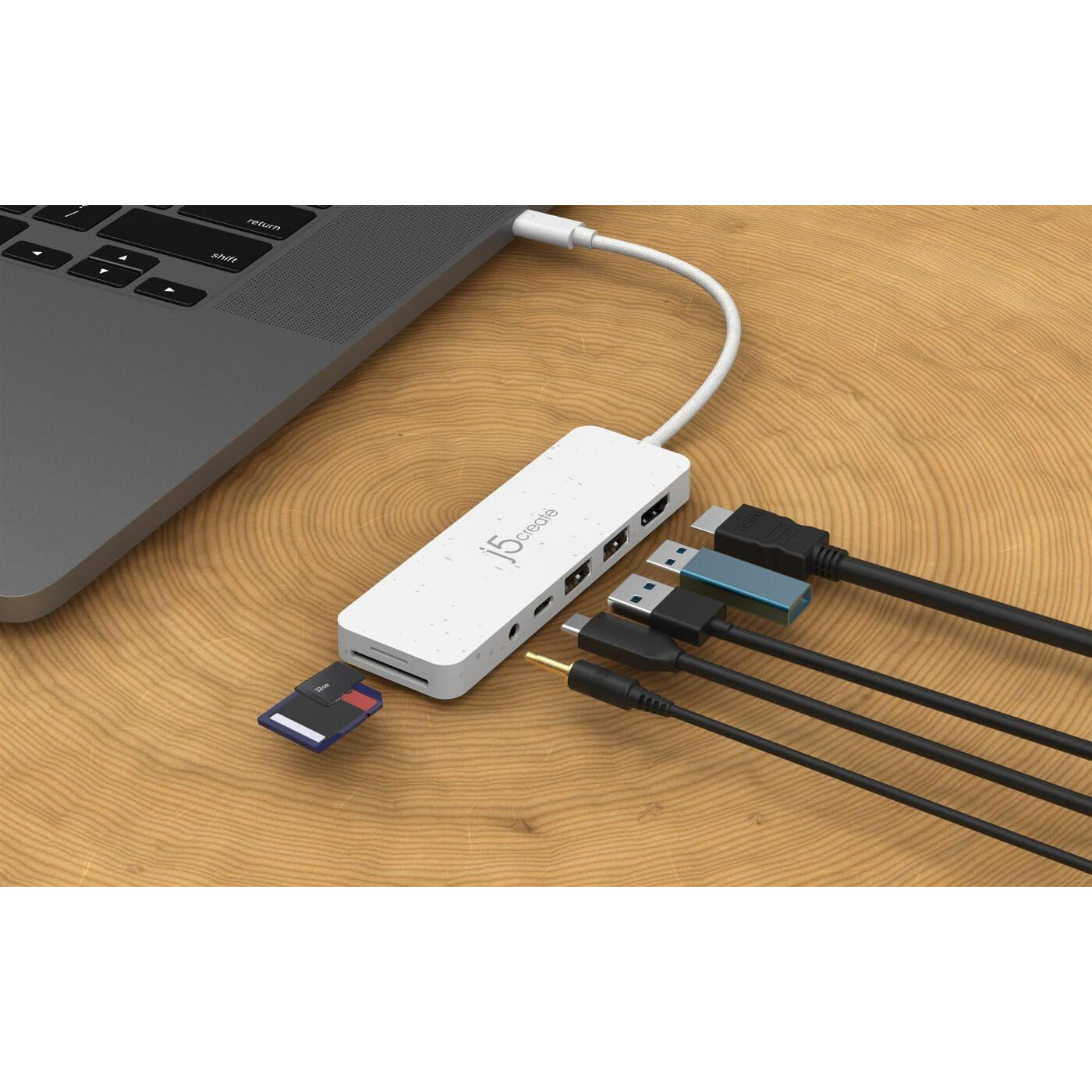 USB-Хаб j5create JCD373EW-N, USB Type-C 6-в-1 (JCD373EW-N)