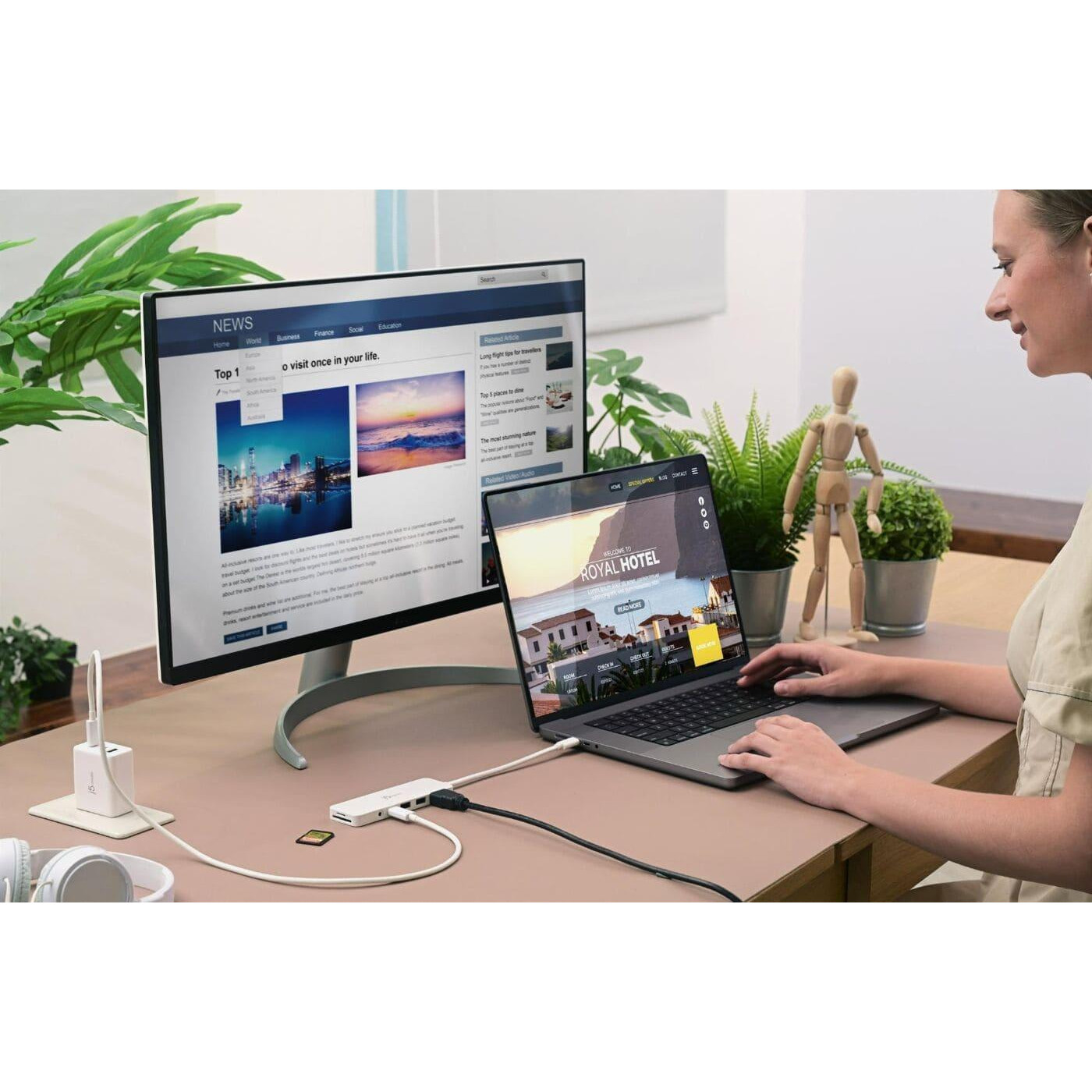 USB-Хаб j5create JCD373EW-N, USB Type-C 6-в-1 (JCD373EW-N)