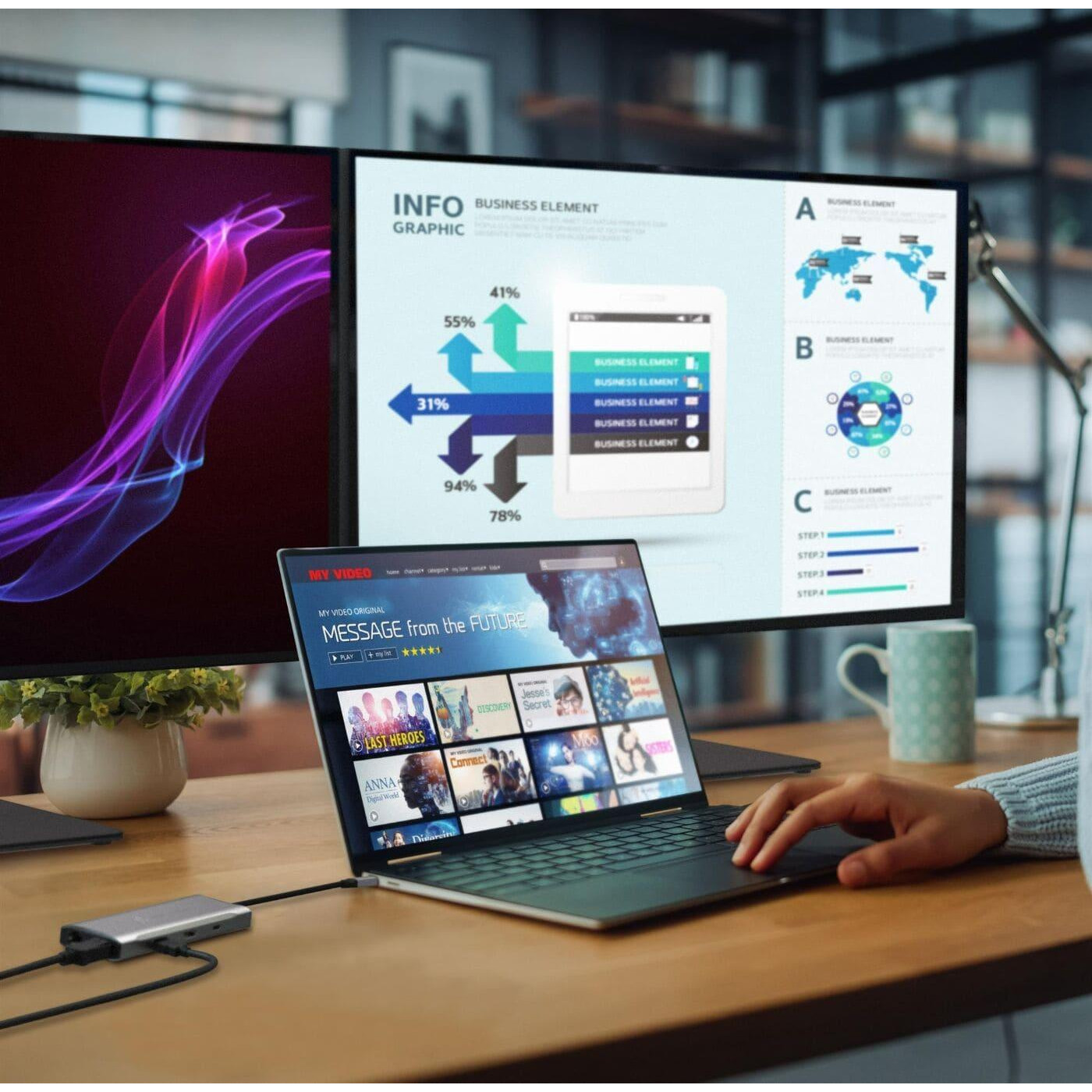 USB-Хаб j5create JCD397-N, USB Type-C 9-в-1 (JCD397-N)