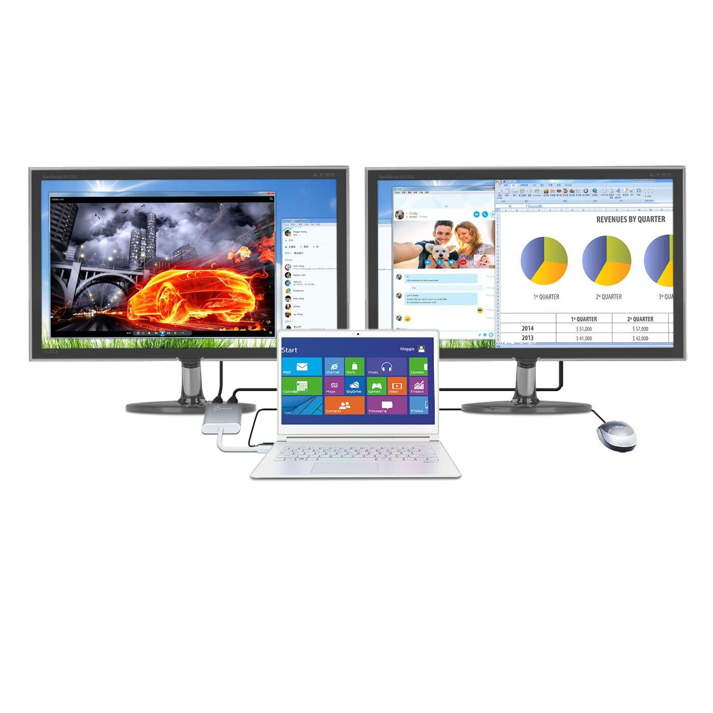 USB-Хаб j5create JUA365-N USB-A на 2xHDMI (JUA365-N)