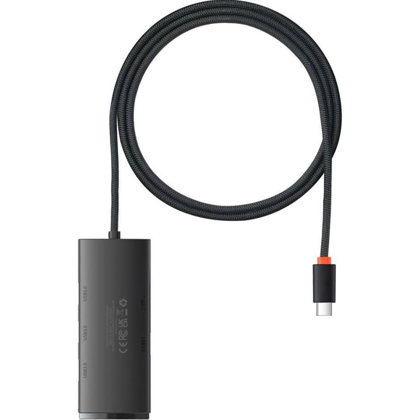 USB-Хаб Baseus Lite Series 4-in-1 (Type-C to USB 3.0*4 ) (1m) black (WKQX030401)
