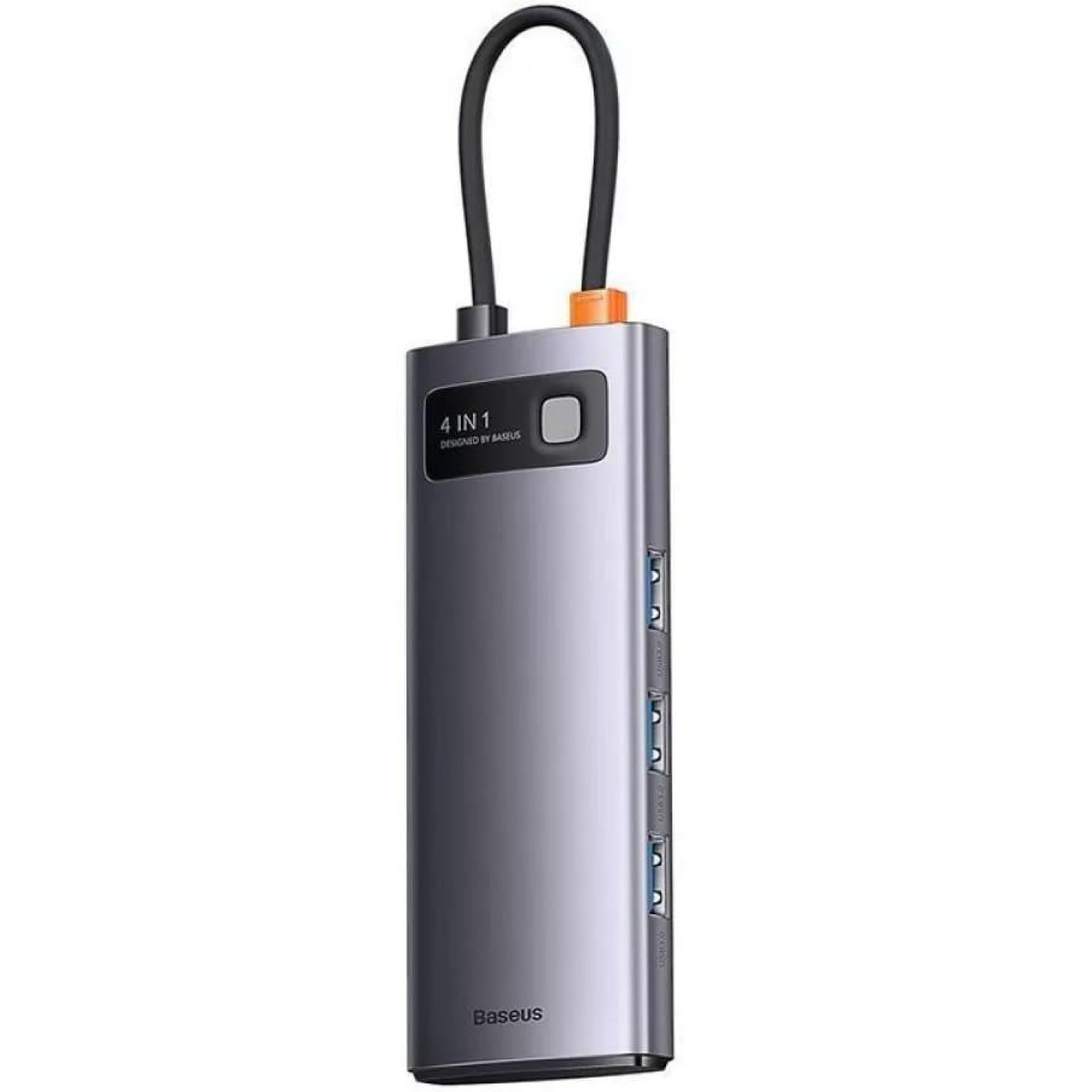 USB-Хаб Baseus Metal Gleam Series 4-in-1 (4xUSB3.0) gray (WKWG070013)