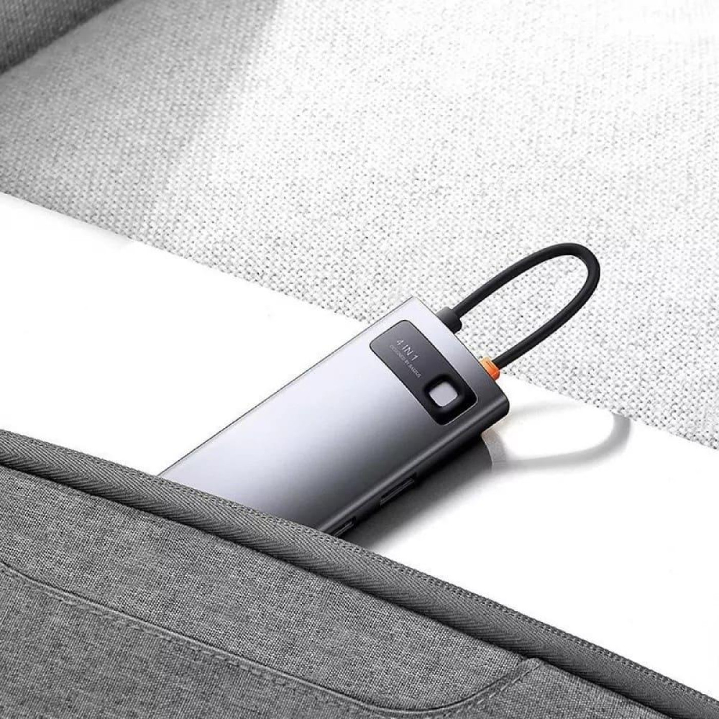USB-Хаб Baseus Metal Gleam Series 4-in-1 (4xUSB3.0) gray (WKWG070013)