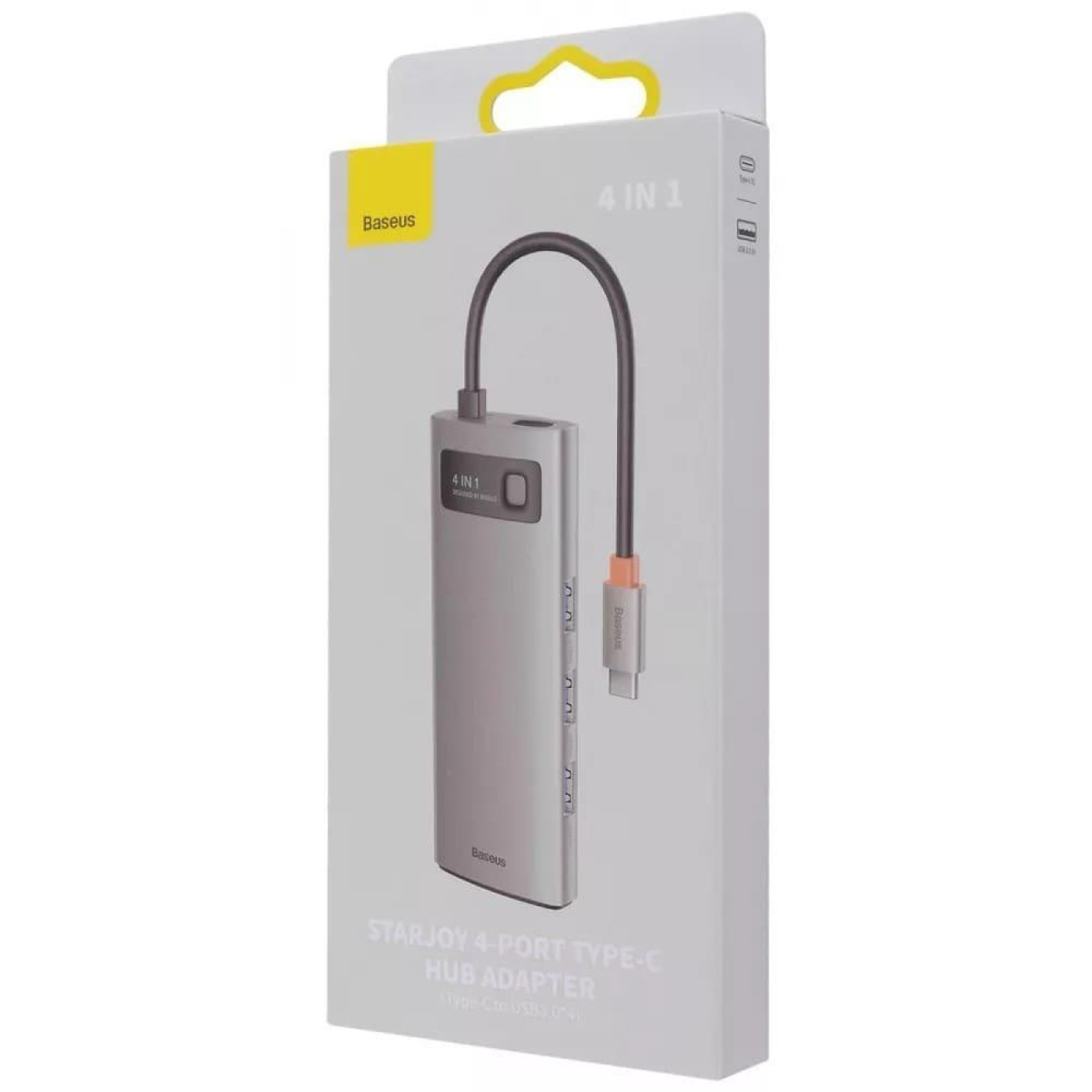 USB-Хаб Baseus Metal Gleam Series 4-in-1 (4xUSB3.0) gray (WKWG070013)