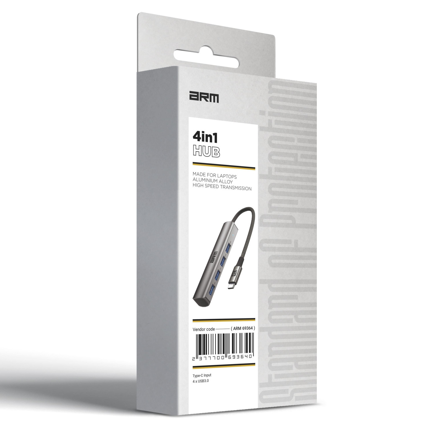 Хаб USB-C ArmorStandart Type-C to 4USB Grey (ARM69364)