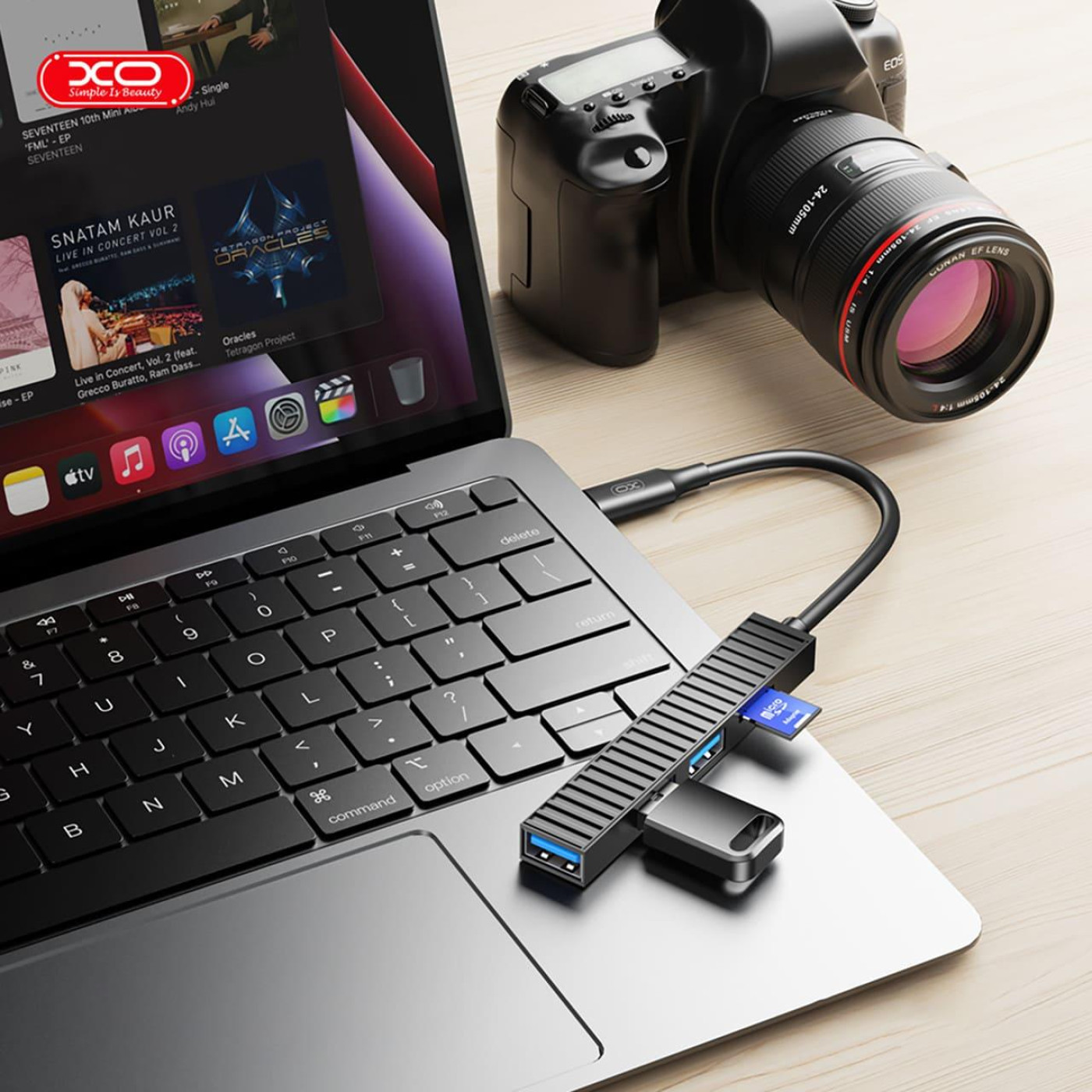 USB-Хаб XO USB Хаб на 4 порти (HUB014B.black)