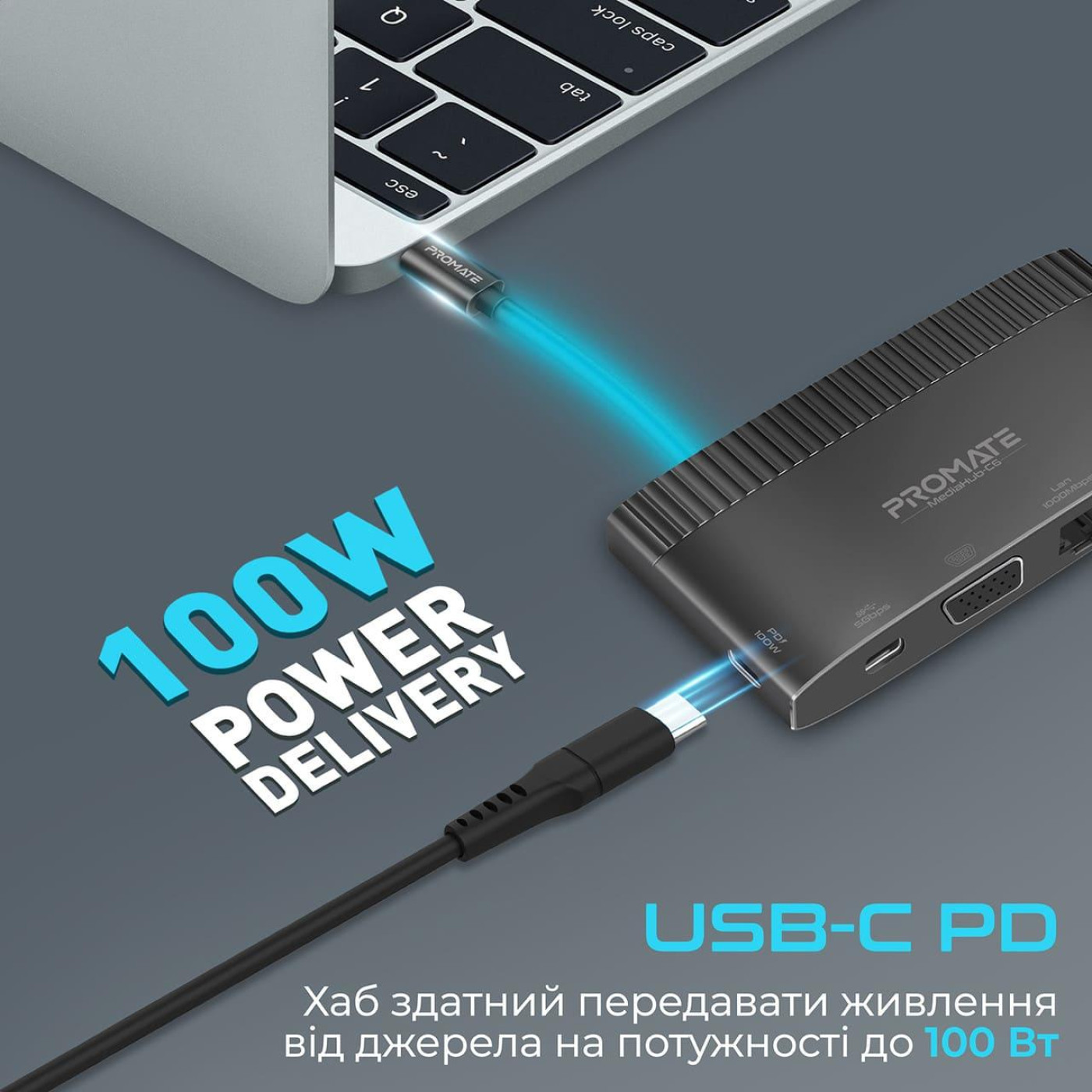 USB-Хаб Promate на 6 портив (mediahub-c6.black)