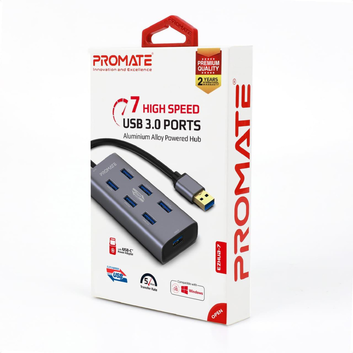USB-Хаб Promate на 7 портив (ezhub-7.grey)
