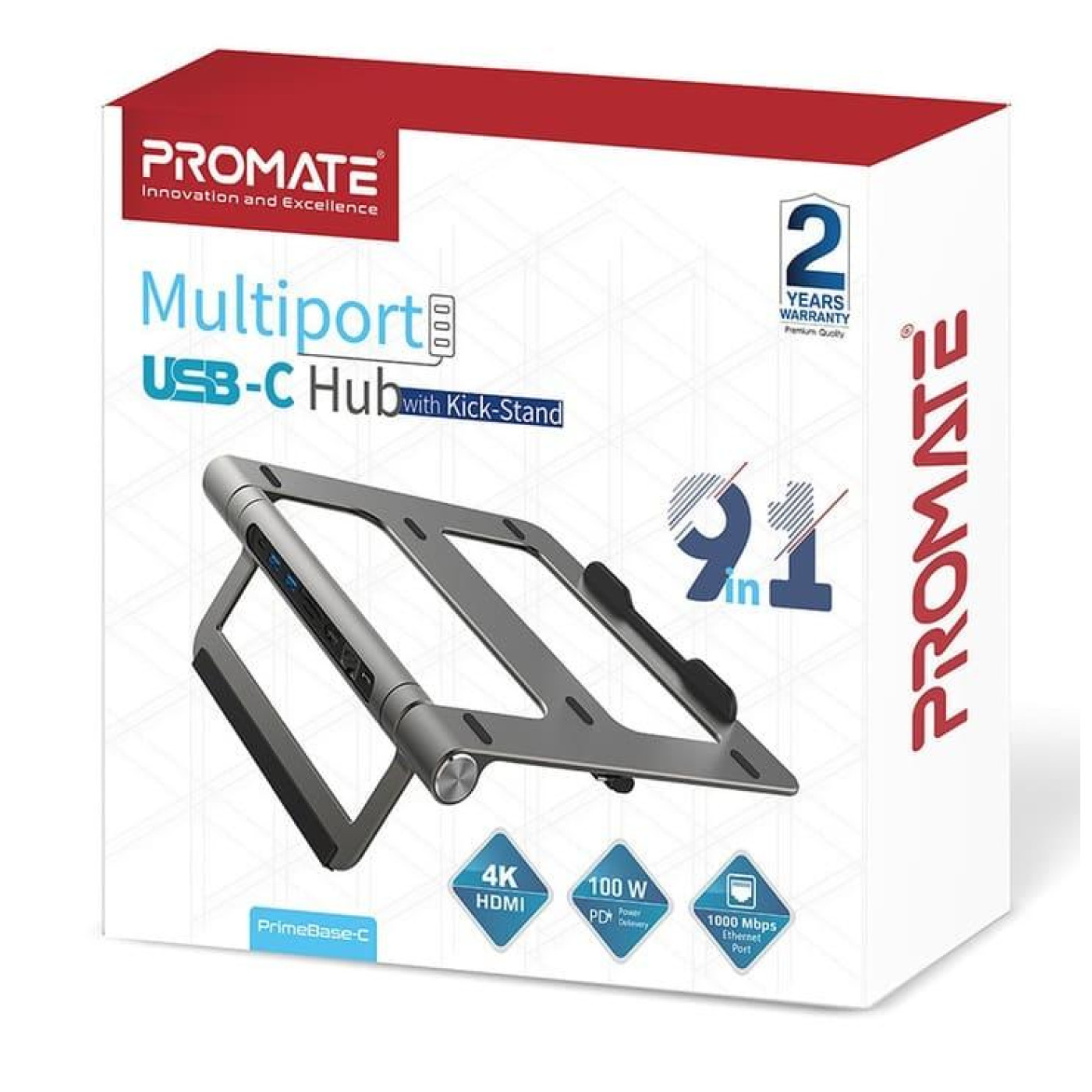 USB-Хаб Promate на 9 портив (primebase-c.grey)