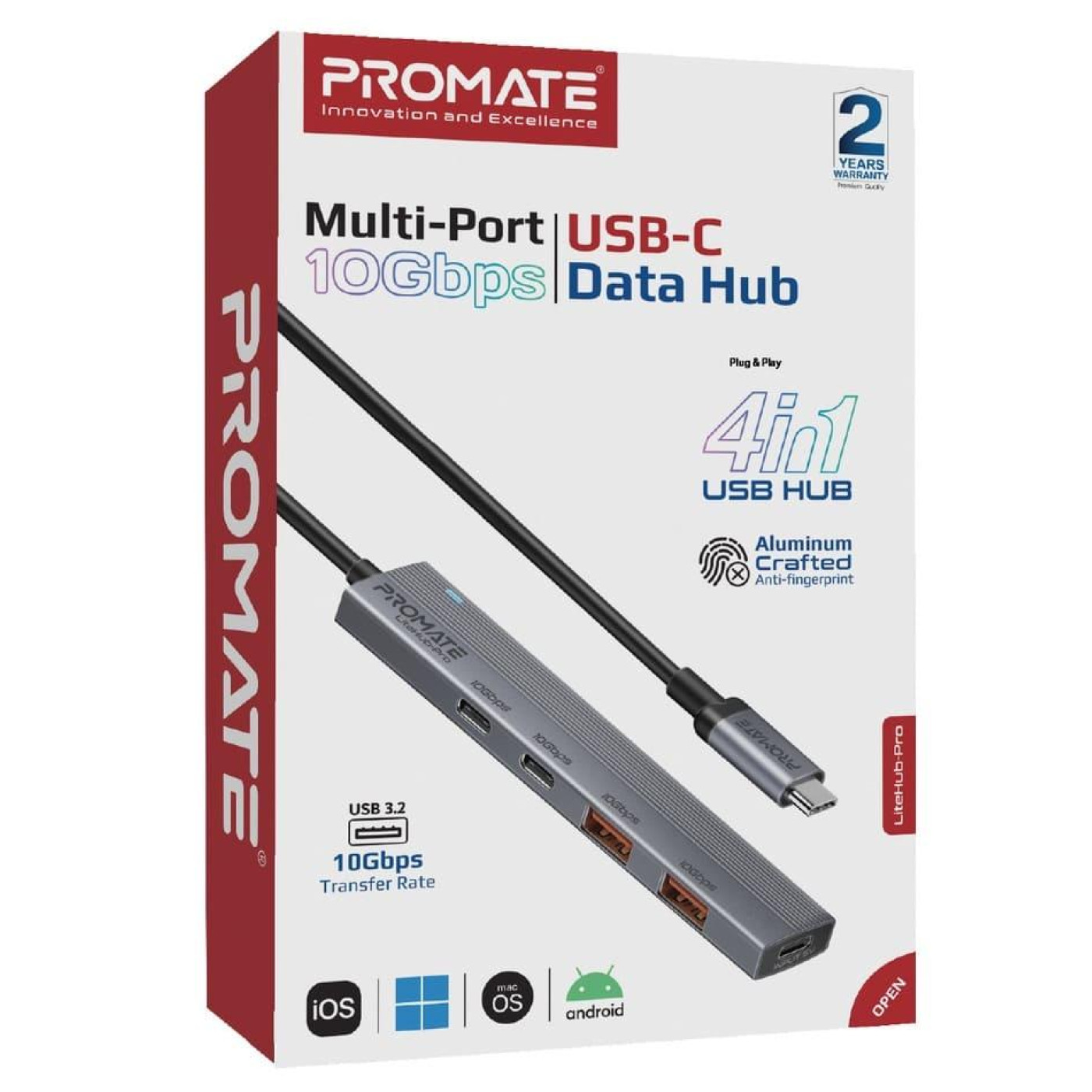 USB-Хаб Promate на 4 порти (litehub-pro)