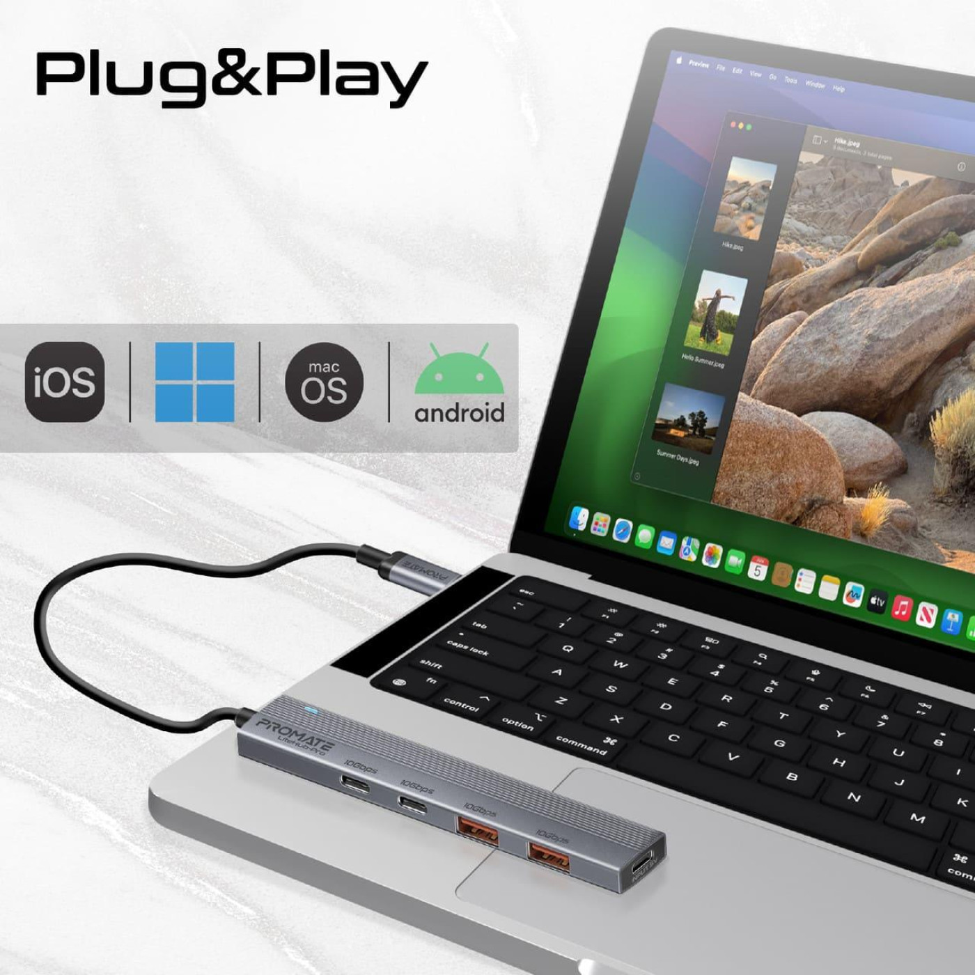 USB-Хаб Promate на 4 порти (litehub-pro)