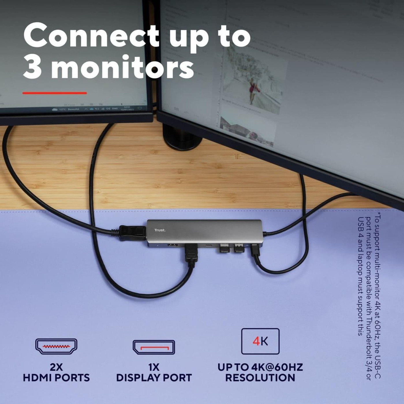 USB-Хаб Trust Dalyx 7in1 USB-C> 2xUSB-А 3.2/2xUSB-С/2xHDMI/Display Port, Алюминий, 0.16м, Сирий (25661_TRUST)