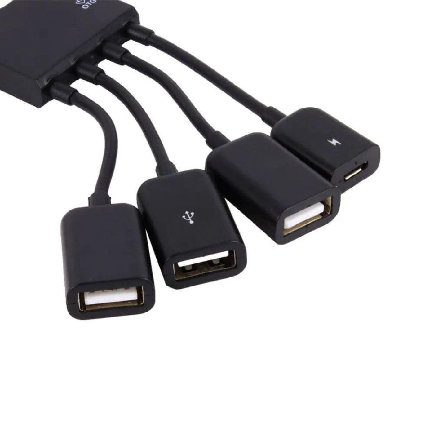 USB-Хаб Lapara USB OTG 3 порта USB 2.0 + 1 порт MicroUSB мультифункц. для смартфонов и планшетов черный (LA-MicroUSB-OTG-HUB black)