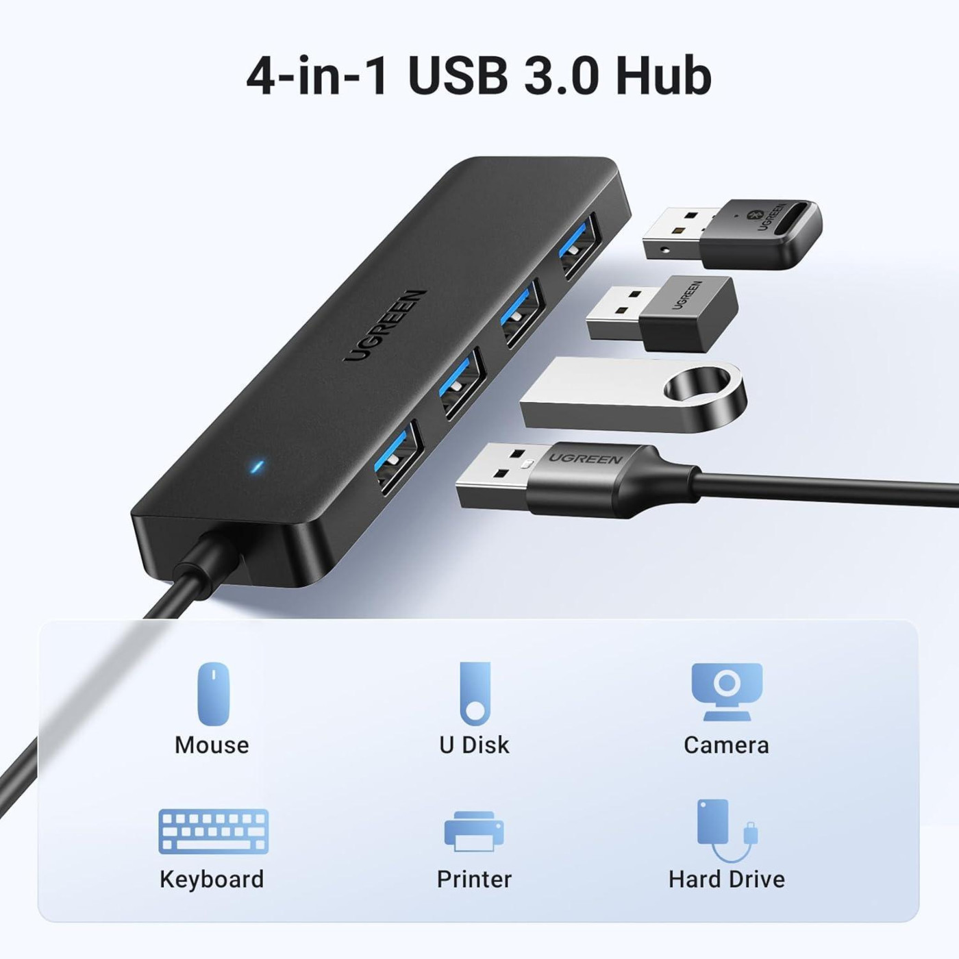 USB-Хаб Ugreen 4-Port USB 3.0 Hub 1m (UGR-35574)