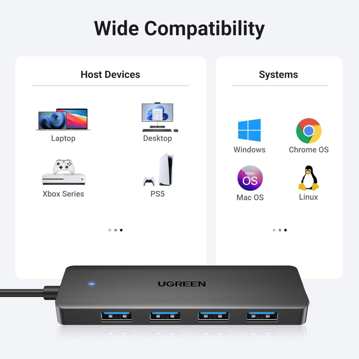 USB-Хаб Ugreen 4-Port USB 3.0 Hub 1m (UGR-35574)