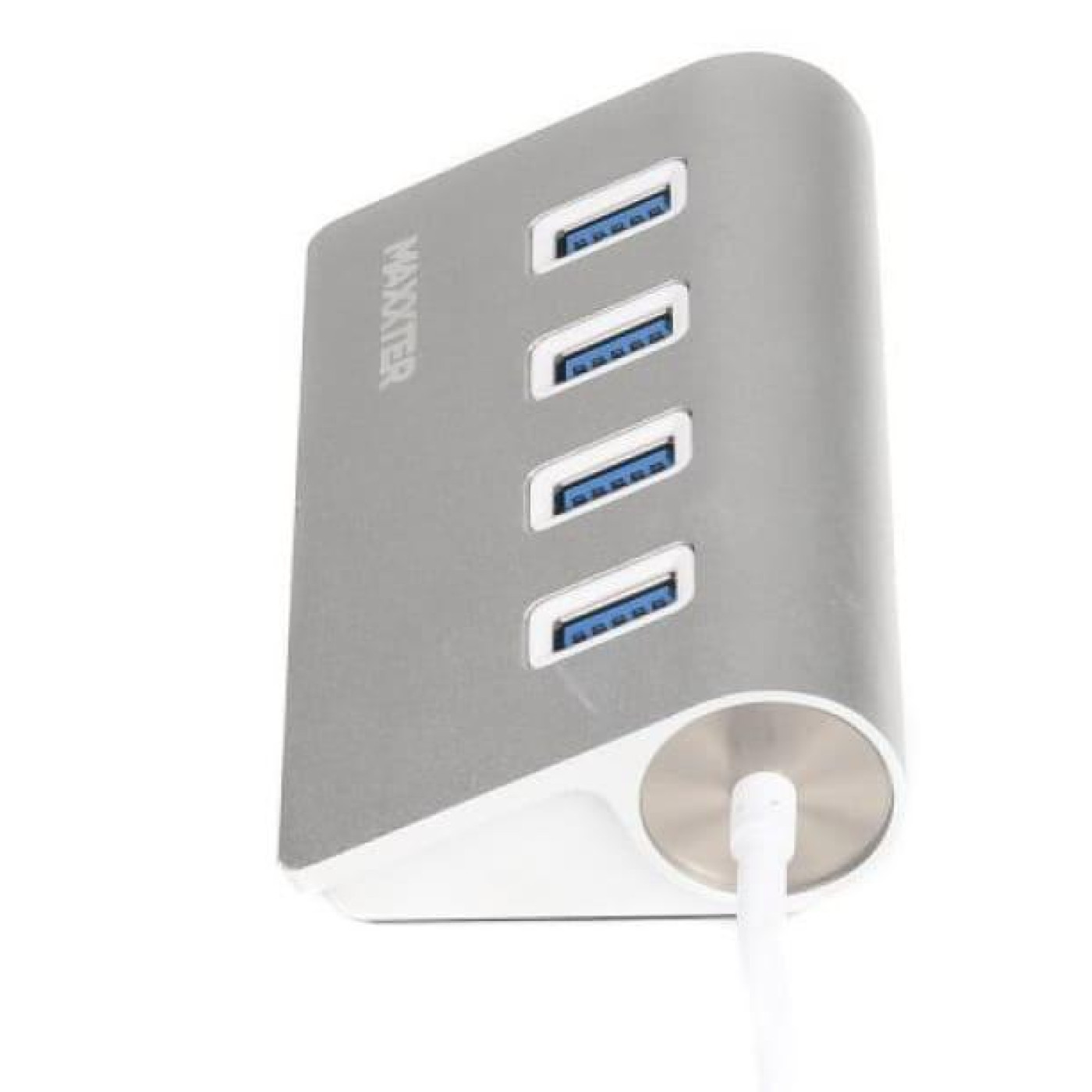 USB-Хаб Maxxter USB Type-C 4хUSB3.0 Silver (HU3С-4P-01)