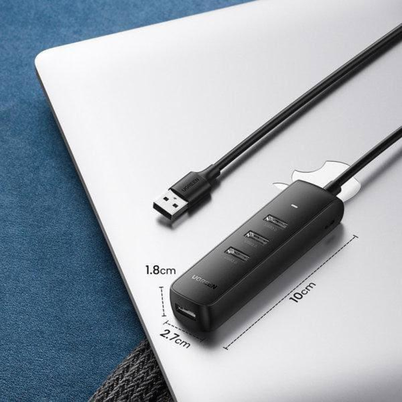 USB-Хаб Ugreen USB-хаб CM416 USB 3.0 4-Port Hub 1m Black (80657)