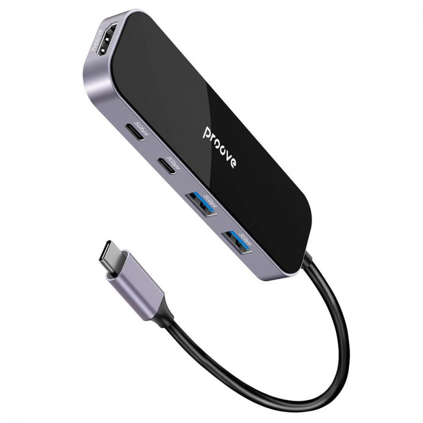 USB-Хаб Type-C-Хаб Proove Shadow (2*USB3.0 + Type-C + PD100W + HDMI) dark gray (HBSW10221205)