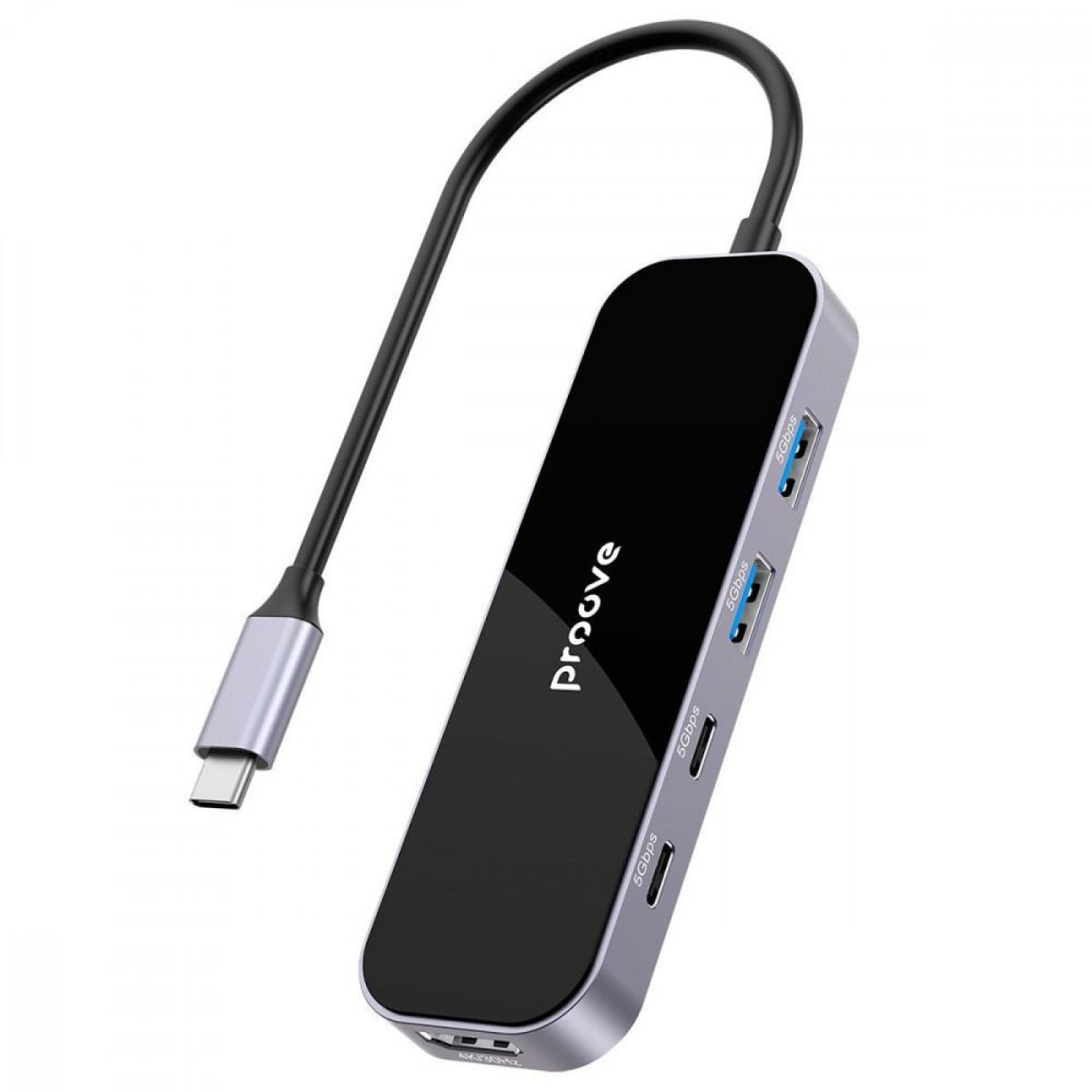 USB-Хаб Type-C-Хаб Proove Shadow (2*USB3.0 + Type-C + PD100W + HDMI) dark gray (HBSW10221205)